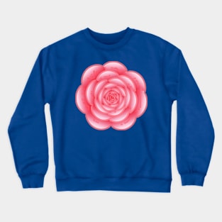 Pink Rose Line Art Crewneck Sweatshirt